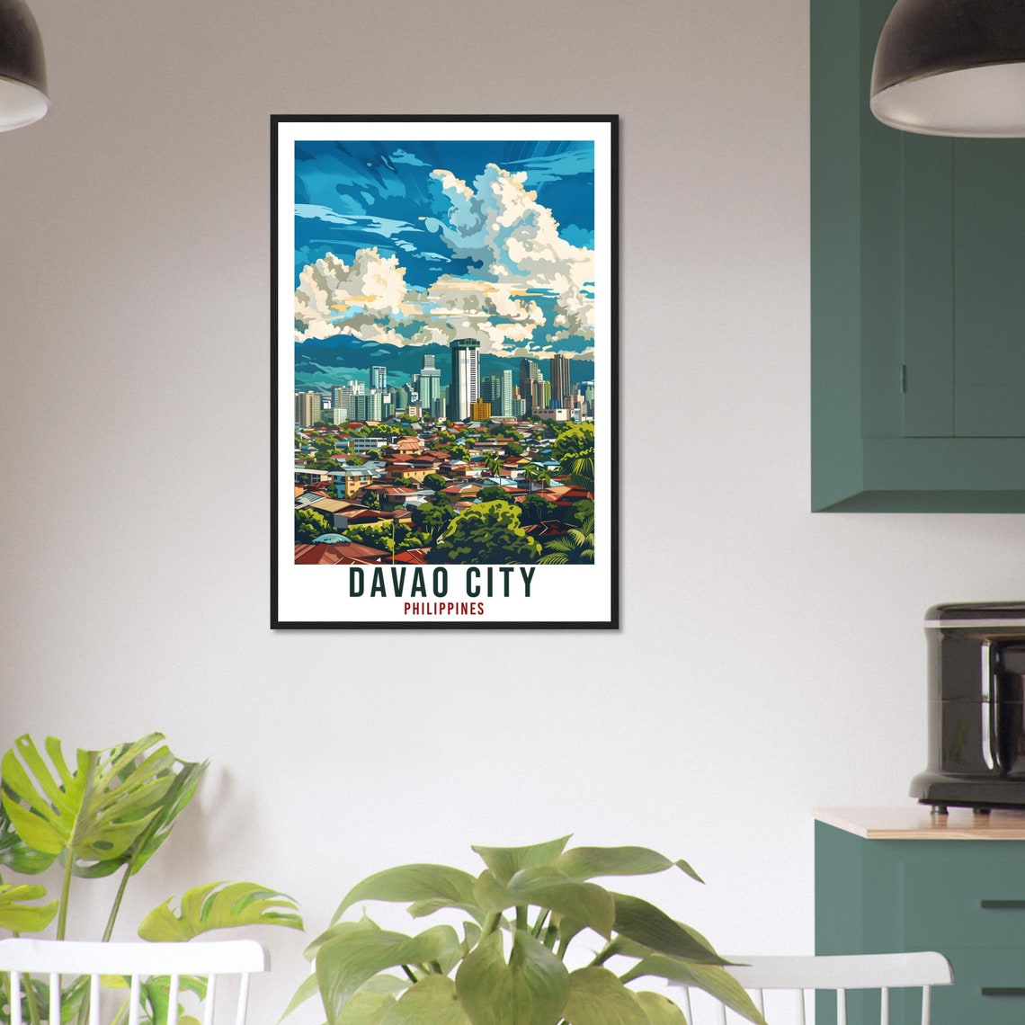 Davao City Philippines Skyline Clouds Panorama Travel Poster - Image 3