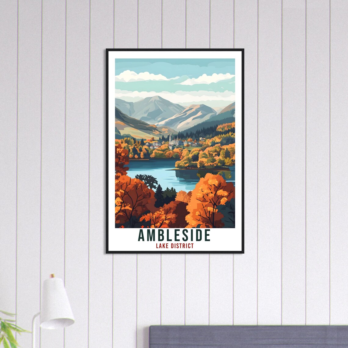 Ambleside Travel Poster, Lake District Home Decor - Image 3