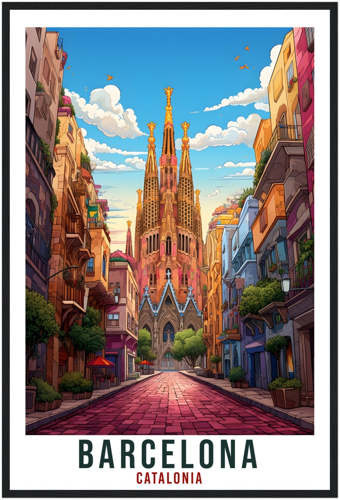 Barcelona Travel Print Spain Gift Poster - Image 4