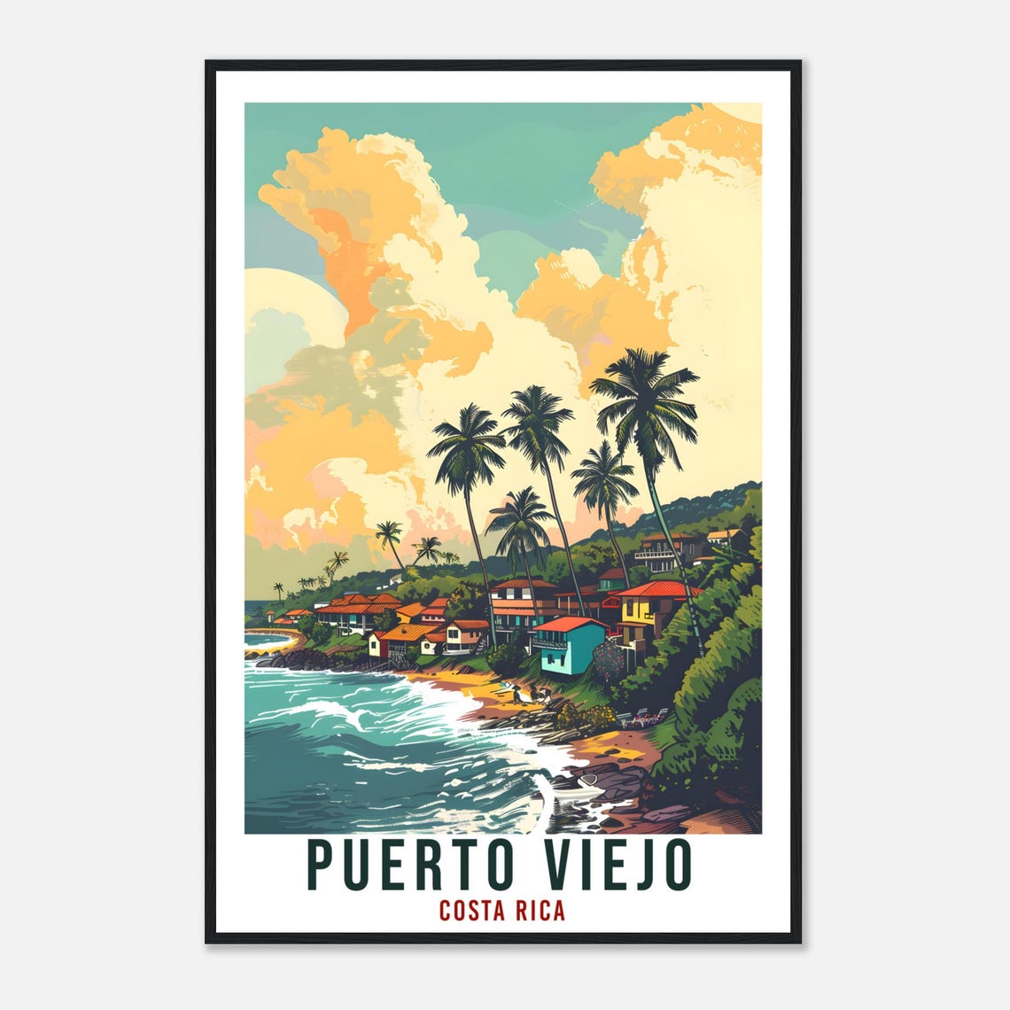 Puerto Viejo Costa Rica Travel Print Wall Art Wall Hanging Home Dcor Puerto Viejo Gift Artwork Travel Art Costa Rica City Travel Poster - Image 4