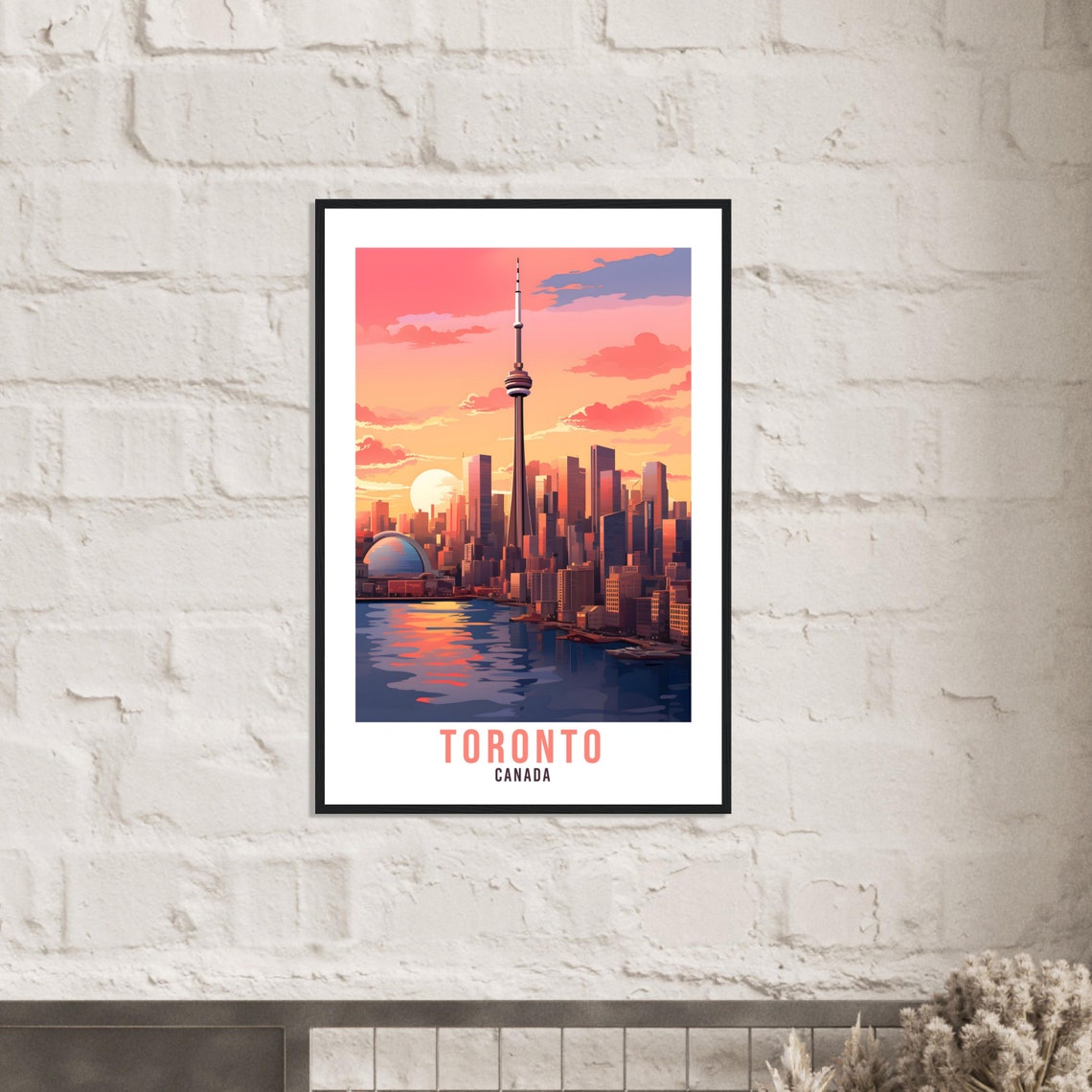 Toronto Canada CN Tower Sky Skyline Sunset Harbor View Poster - Image 2
