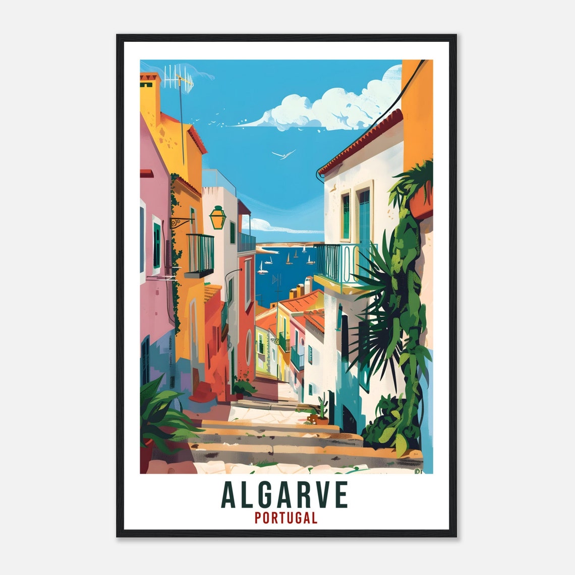 Algarve Travel Print Home Decoration Wall Art Gift Algarve Wall Hanging Art Lover Portugal Artwork Algarve Portugal Travel Poster Print - Image 4