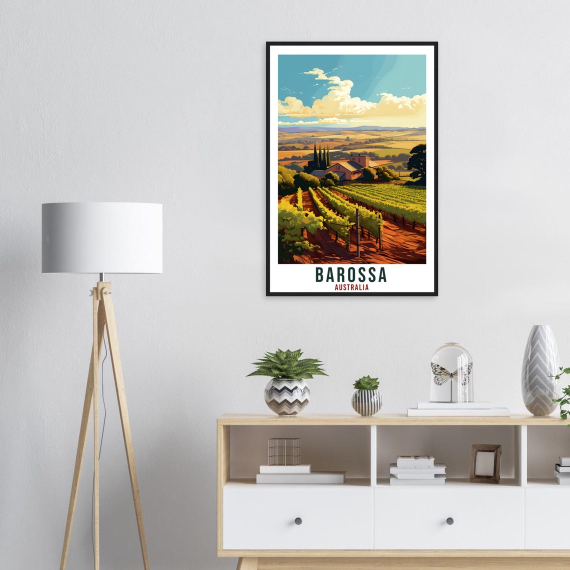 Barossa Australia Vineyard Valley Golden Countryside Travel Poster - Image 3