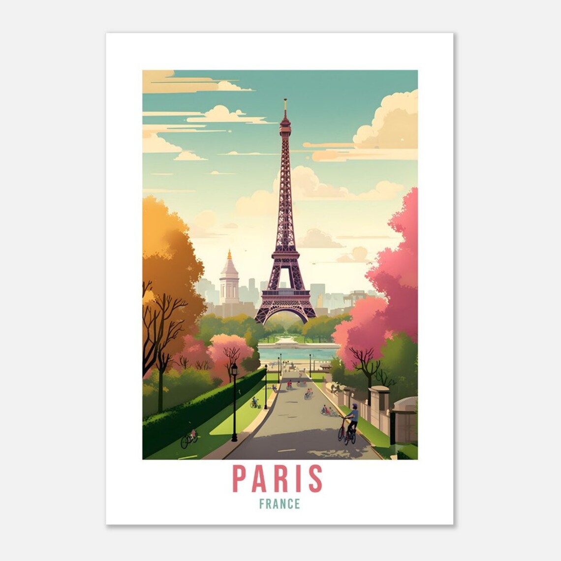 Paris Travel Poster Vintage Paris Travel Print Gift Wall Art Paris Wall Hanging France Gift European Holiday Print Paris Home Decor - Image 4
