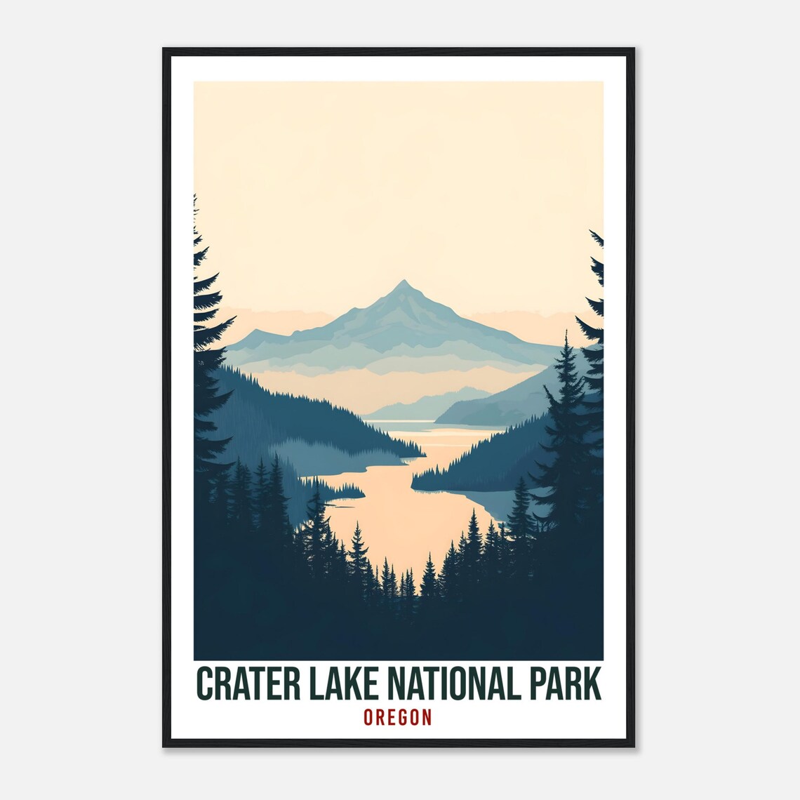 Crater Lake National Park Oregon Mountain Lake Vintage Travel Poster - Image 4