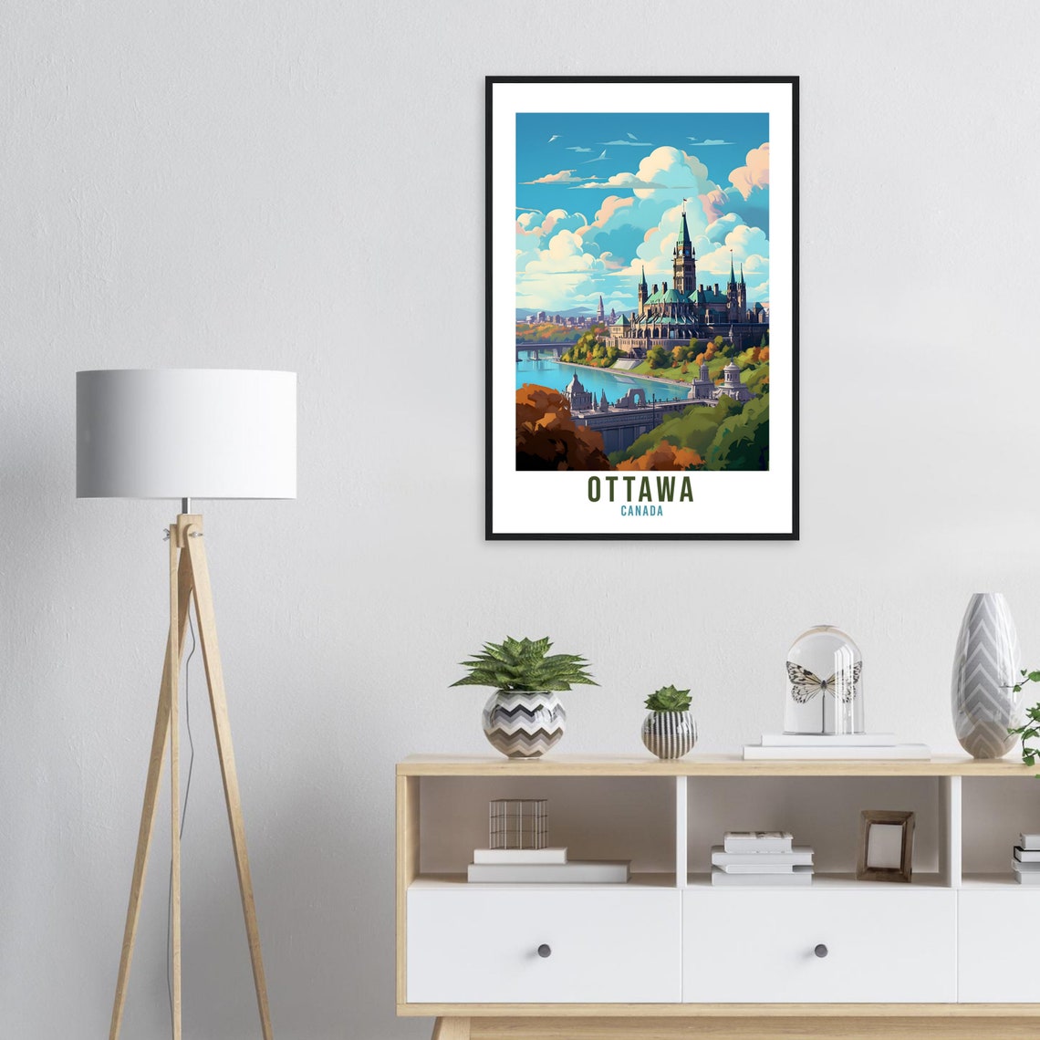 Ottawa Canada Parliament Hill Riverside Landmark Travel Poster - Image 3