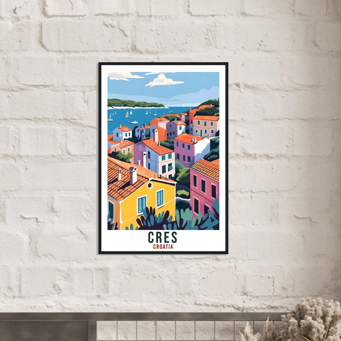Cres Island Travel Poster, Croatia Landmark Art Print - Image 3