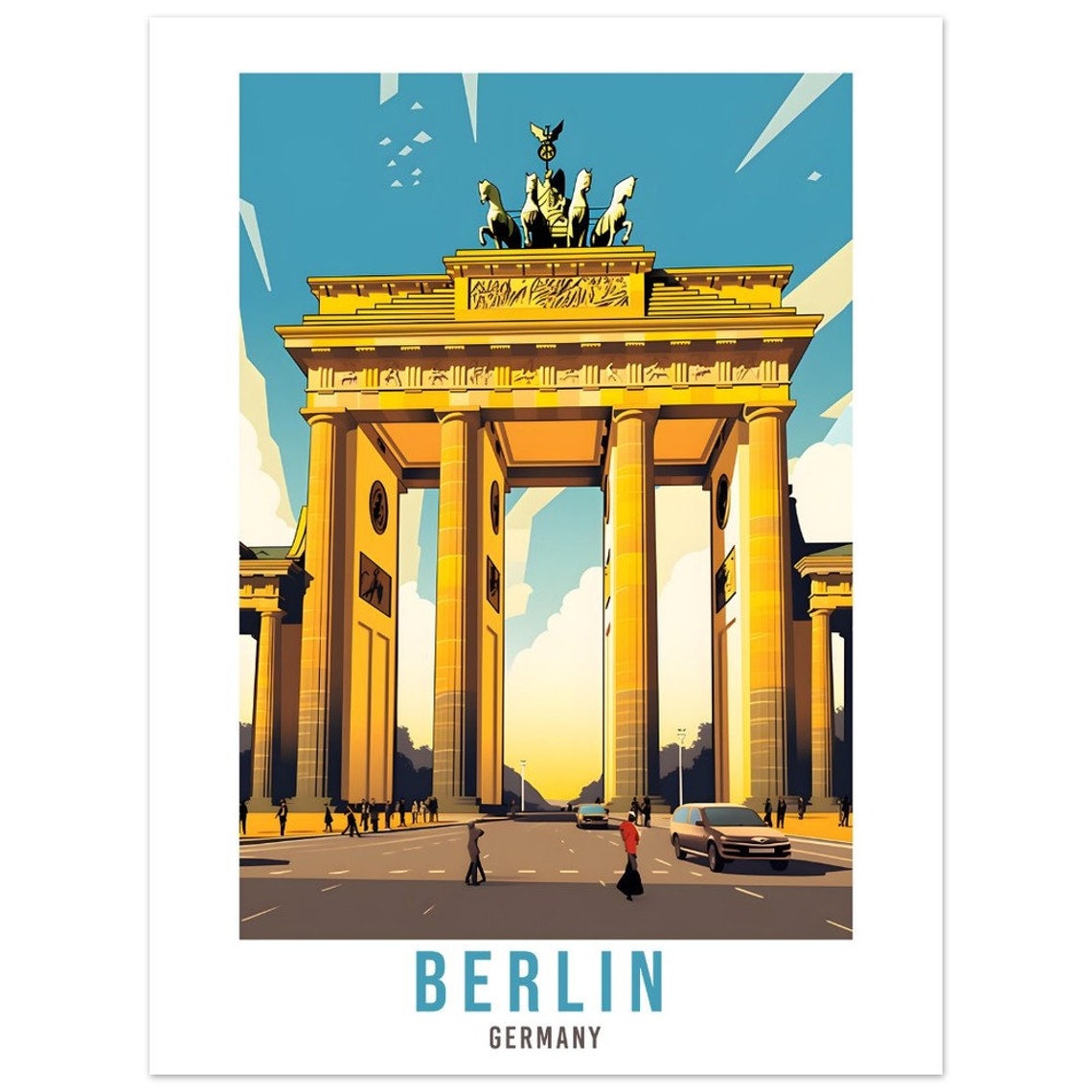 Berlin Germany Brandenburg Gate Golden Sunset Landmark Poster - Image 3