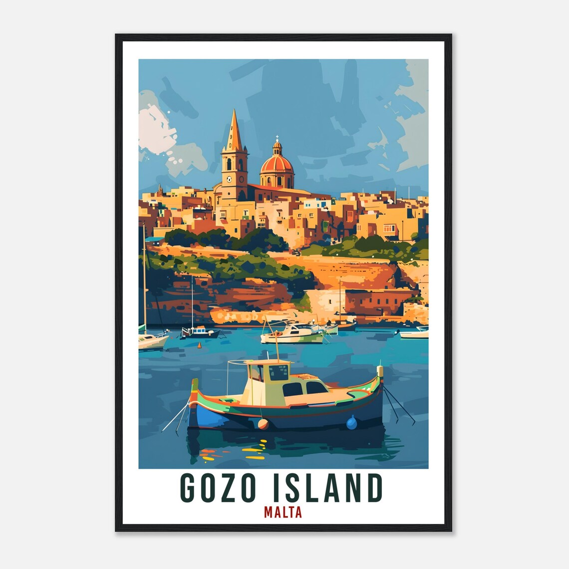 Gozo Island Travel Poster, Malta Travel Poster - Image 4