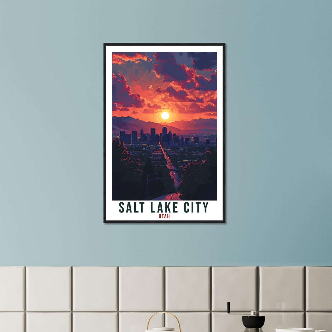 Salt Lake City Travel Print Utah Home Decoration Usa City Wall Art Gift Wall Hanging Art Lover Utah Artwork Salt Lake City Travel Poster - Image 3