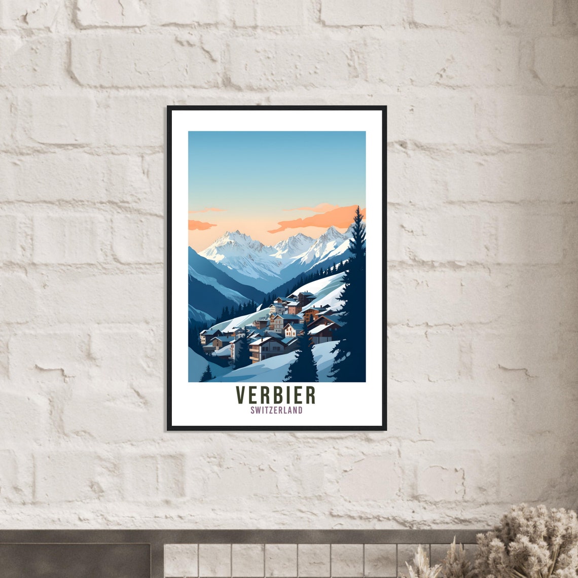 Verbier Travel Print Wall Art Verbier Home Decor Switzerland Gift Holiday Verbier Art Print Verbier Travel Poster Swiss Mountain Landscape - Image 4