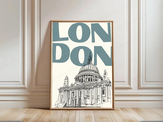 London Travel Print Uk Iconic Architecture Art Illustration Landmarks Poster