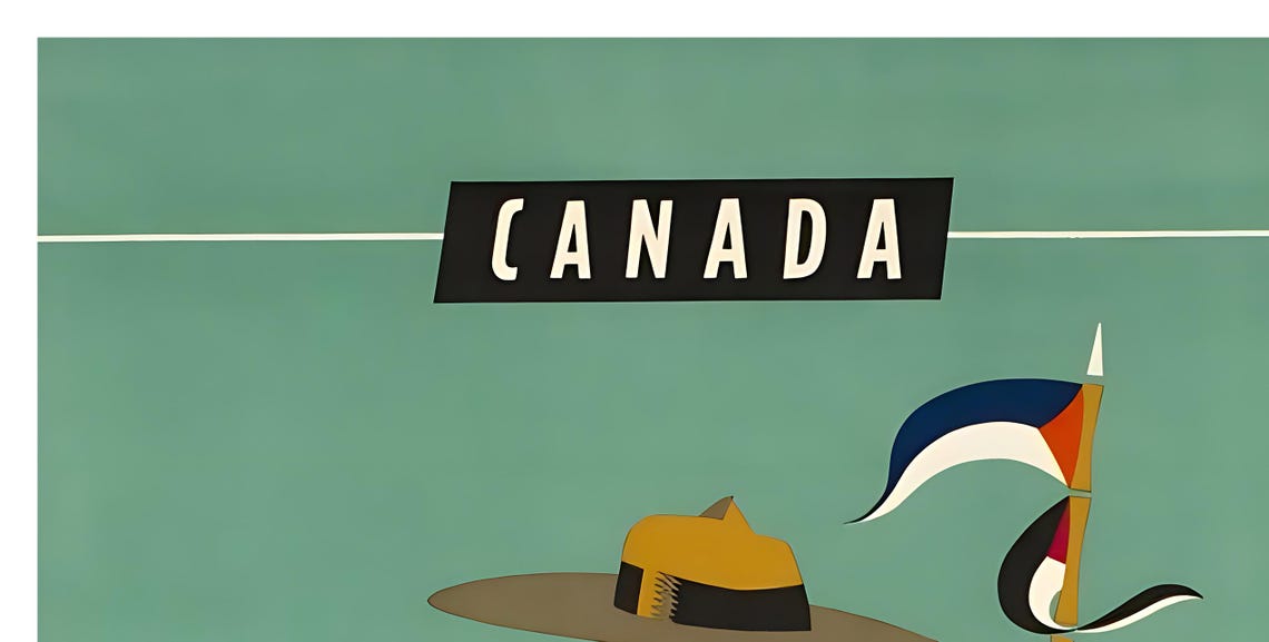 Qantas Canada Mountie RCMP Red Serge Vintage Airline Travel Poster - Image 2
