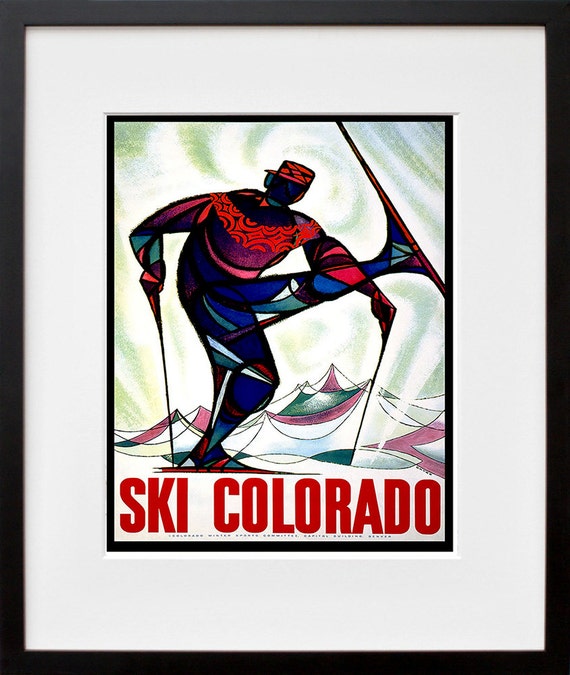 Colorado Ski Poster Vintage Travel Art Skiing Print Tr83a