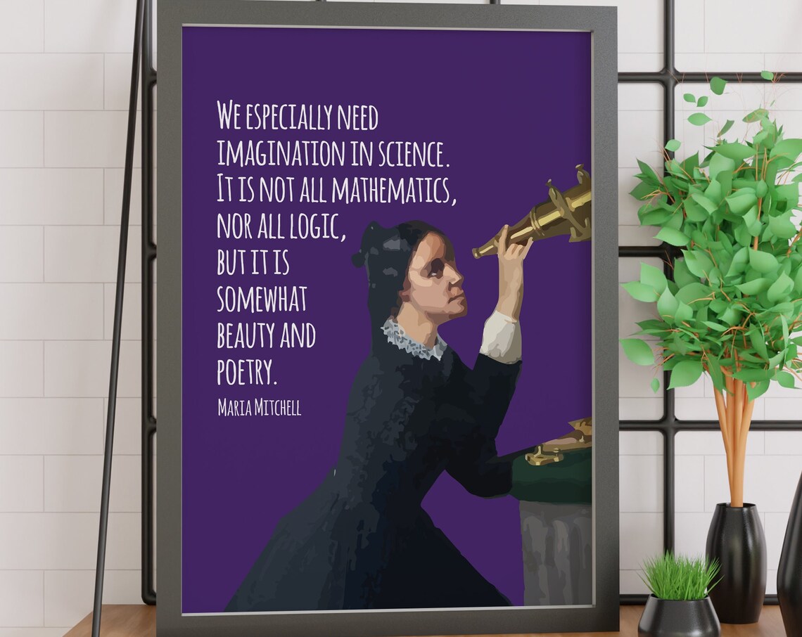 Maria Mitchell Quote Art Print, Scientist Motivation