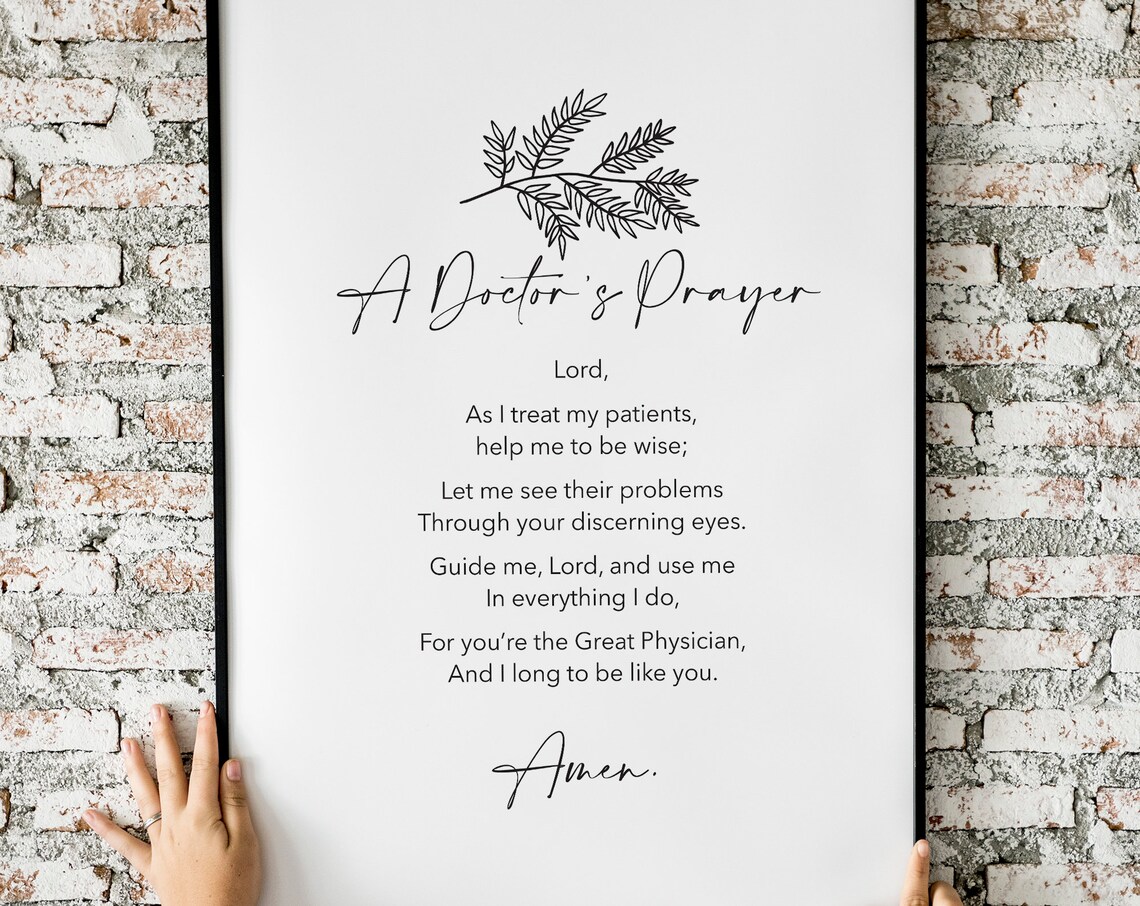 Doctors Prayer Christian Art Print, Father's Day Gift