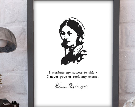 Florence Nightingale Nurse Gift Inspiration Wall Art Minimalist Print Nurse Quote Motivation Instant
