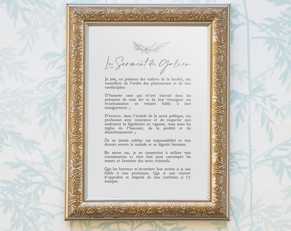 Serment De Galien French Medical Oath Art Print