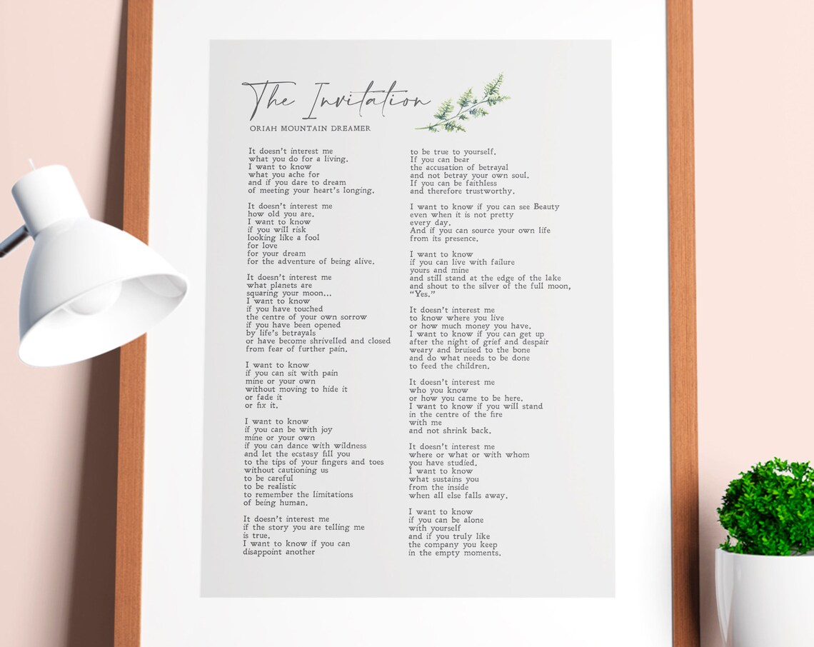 The Invitation by Oriah Mountain Dreamer, Art Print