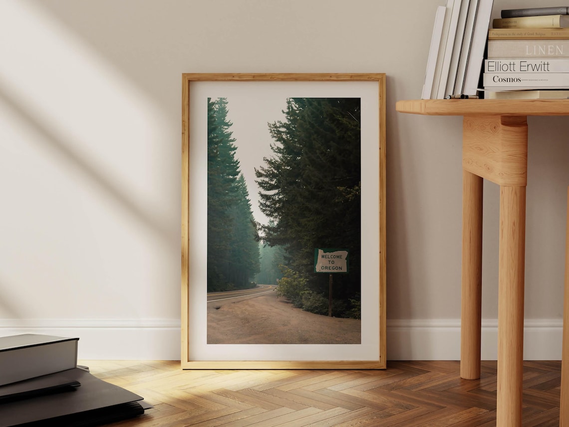 Oregon Travel Snapshot Art Print, Rustic Scenery