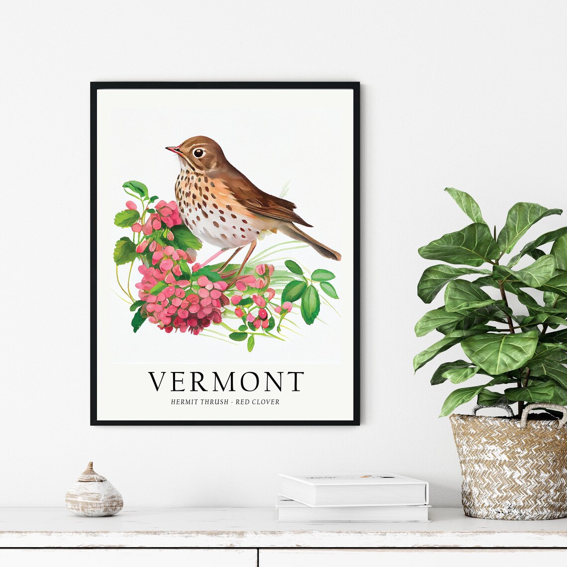 Vermont State Bird Art Print, Vermont Home Decor - Image 2