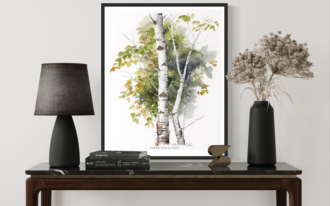Paper Birch Tree Art Print Paper Birch Tree Wall Art Poster - Image 3