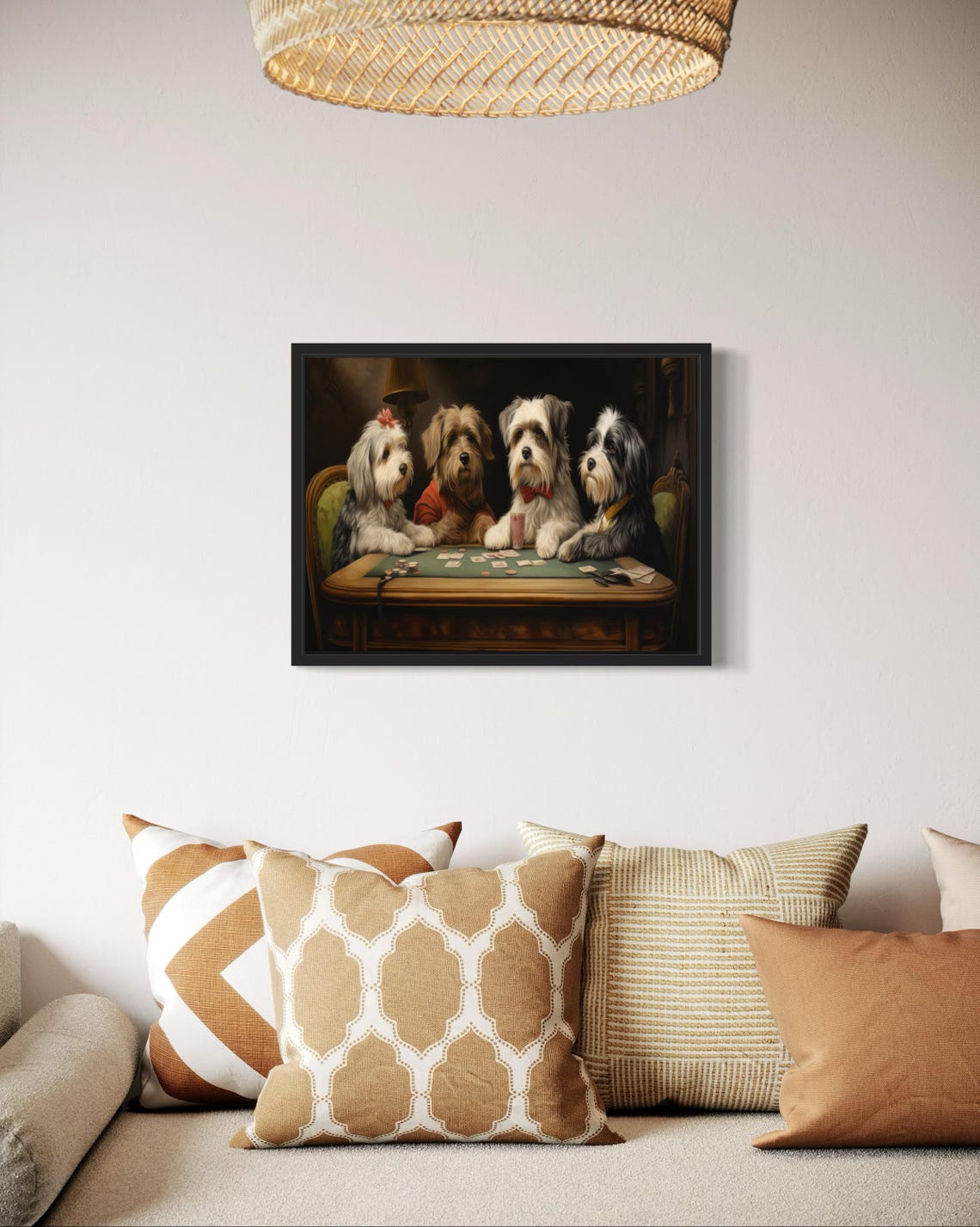Havanese Dogs Playing Poker Card Game Funny Pet Humor Poster - Image 2