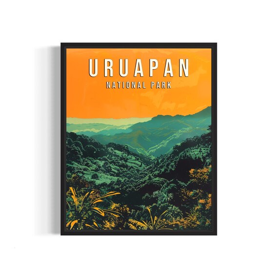 Uruapan National Park Green Valley Vintage Art Vintage Poster