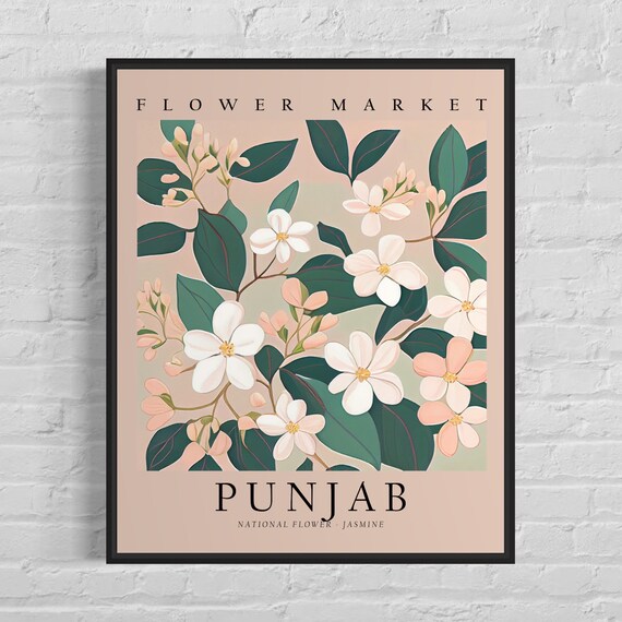 Punjab Pakistan Africa Flower Market Art Print Jasmine Flower Wall Art Poster