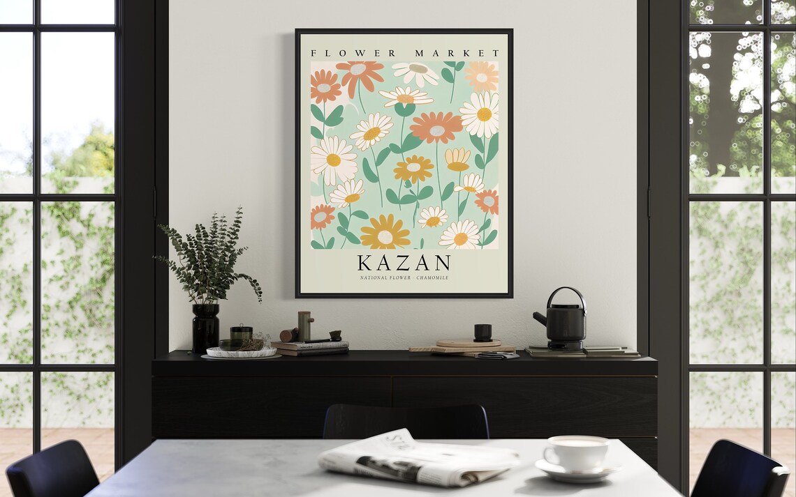 Kazan Chamomile Flower Market Botanical Travel Decor Art Poster - Image 3