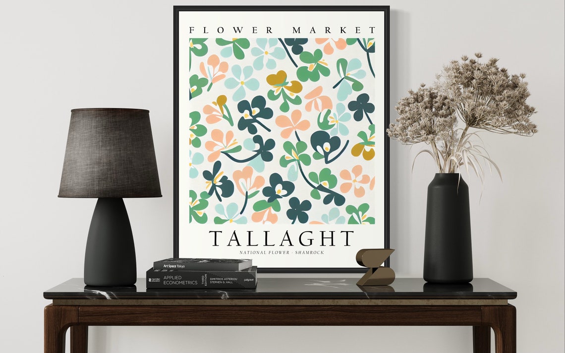 Tallaght Flower Market Shamrock Green Pattern Botanical Poster - Image 2