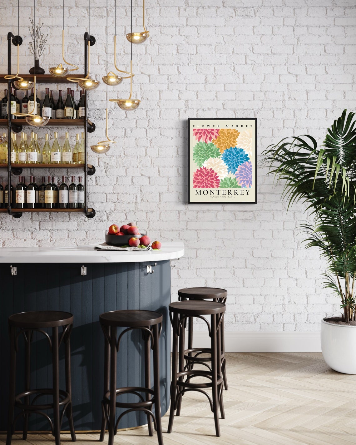 Monterrey Mexico Flower Market Art Print Dahlia Flower Wall Art Poster - Image 3