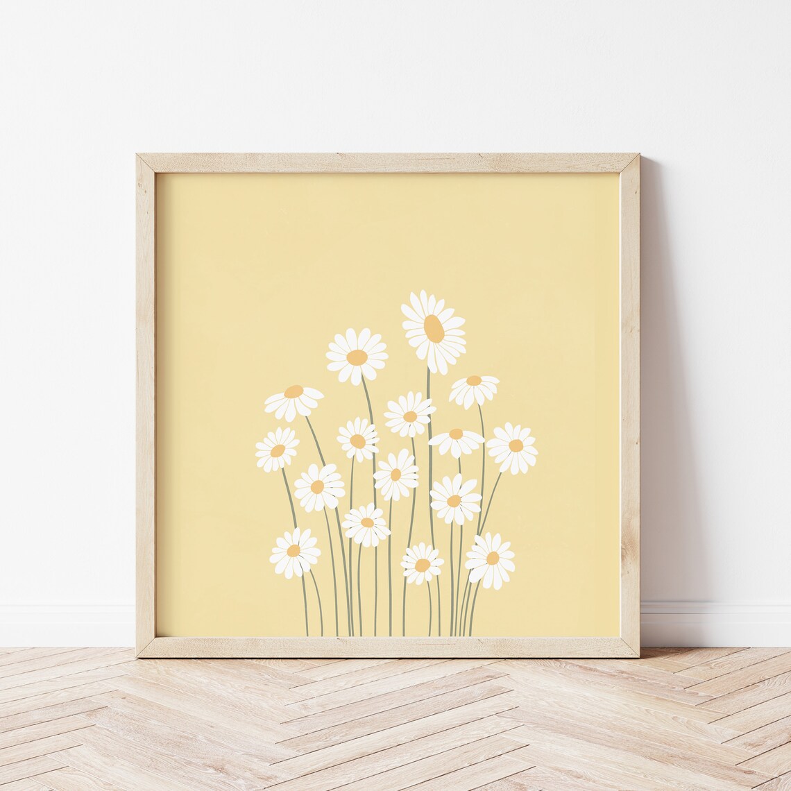 Daisies Art Print, Danish Pastel Dorm Room Decor