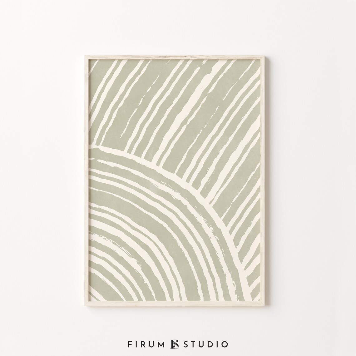 Brush Strokes Sage Green Japandi Abstract Art Print - Image 2