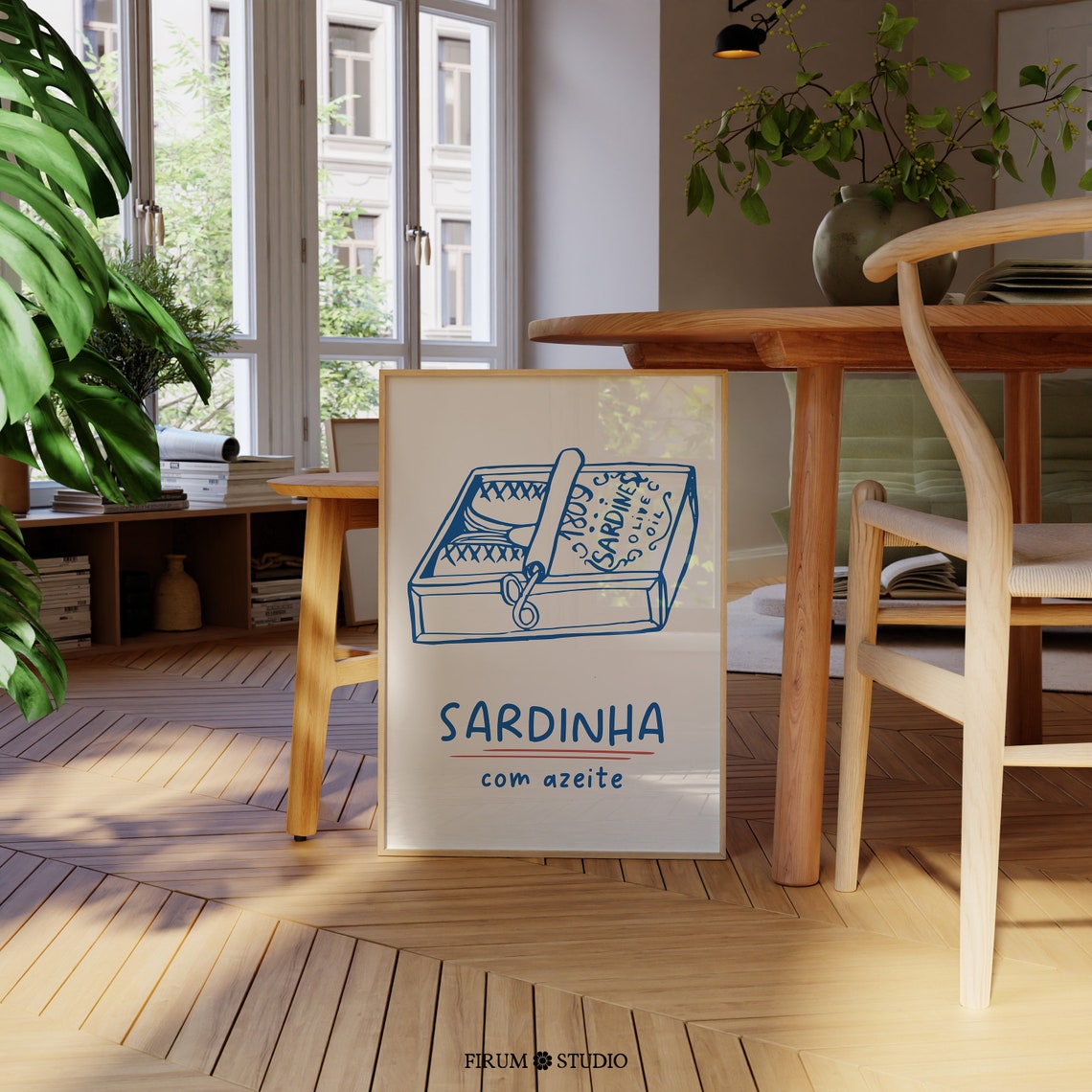 Sardinha Sardine Tin Blue Illustration Portuguese Kitchen Wall Art