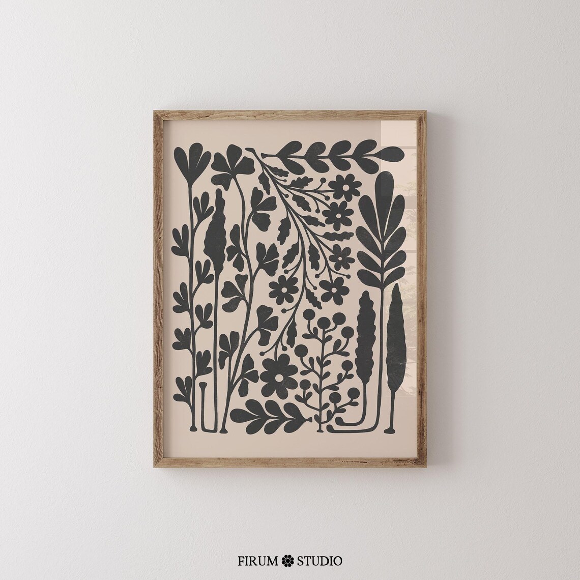Abstract Wildflower Botanical Poster, Japandi Style - Image 2