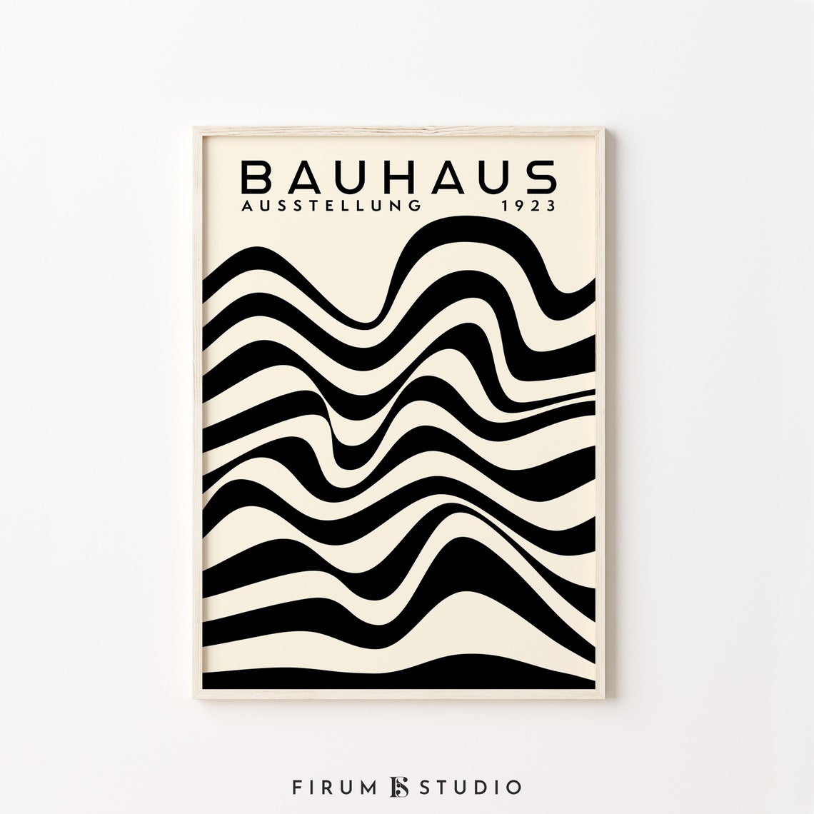 Bauhaus Ausstellung 1923 Wavy Black Stripes Retro Art Poster - Image 2