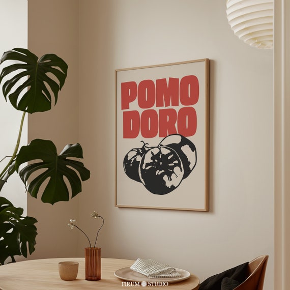 Pomodoro Art Print Mediterranean Aesthetic Kitchen Wall Decor Tomato Wall Art Italian Food Poster Modern Kitchen Art 0641