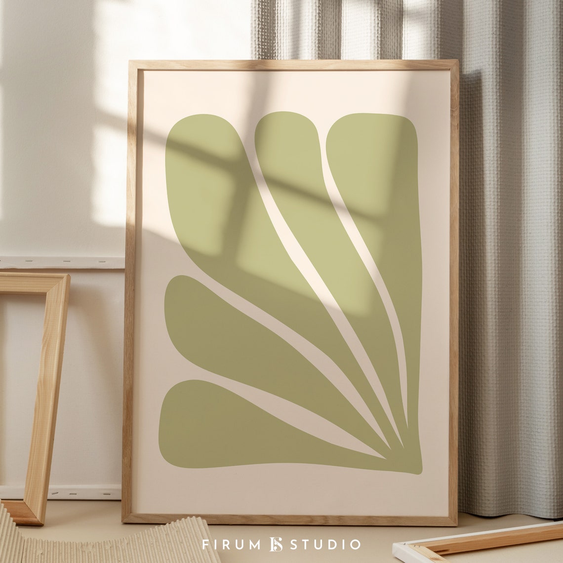 Abstract Botanical Pastel Nursery Decor Abstract Floral Art Sage Green Wall Art Print Danish Pastel Decor 1776 - Image 2