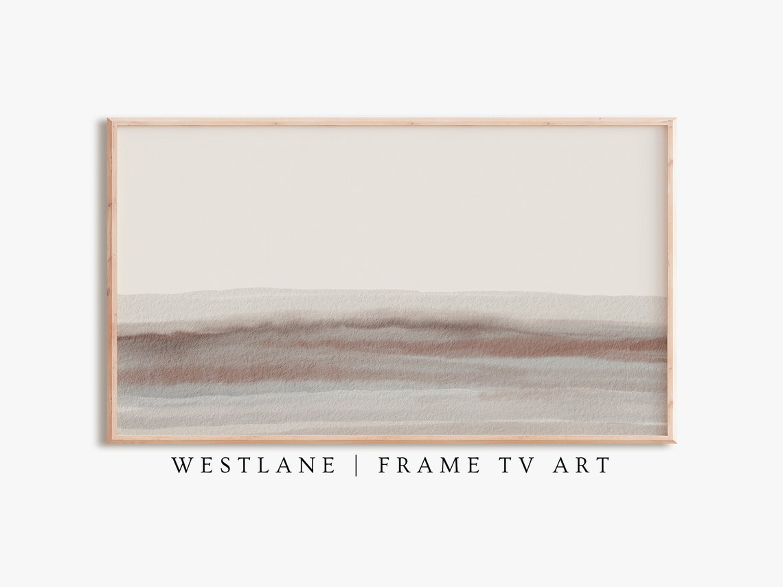 Frame Tv Art Neutral Modern Abstract Landscape Painting Tv 104