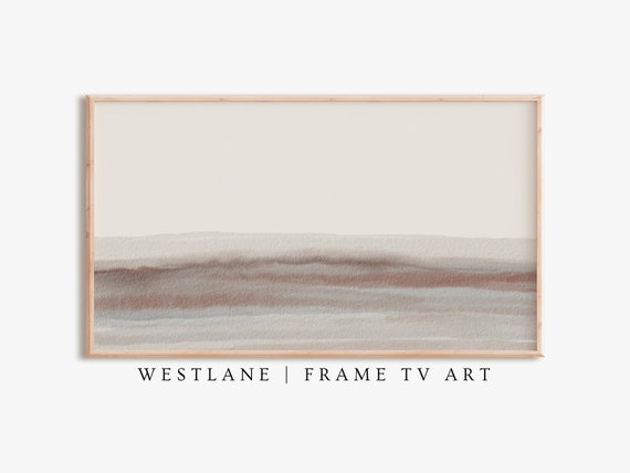 Frame Tv Art Neutral Modern Abstract Landscape Painting Tv 104