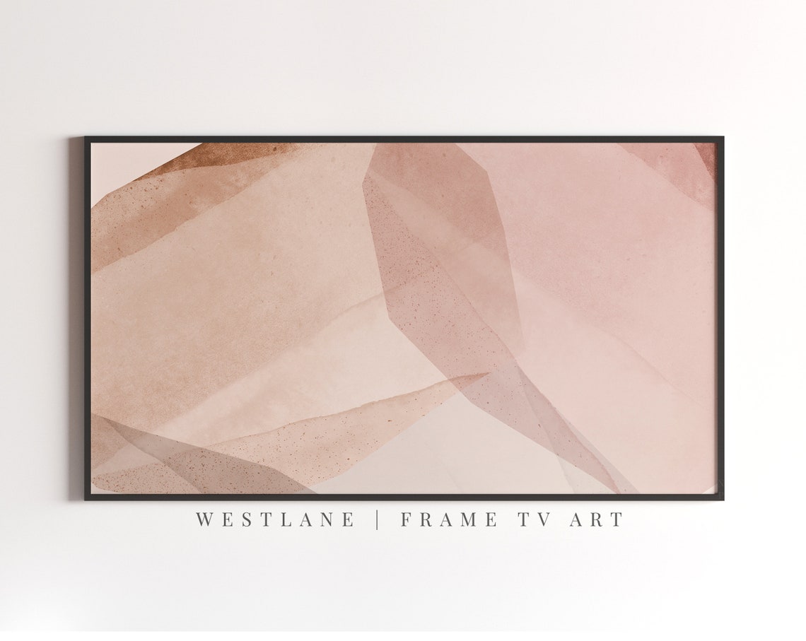 Blush Pink Abstract Watercolor Geometric Soft Neutral Shapes Poster - Image 2