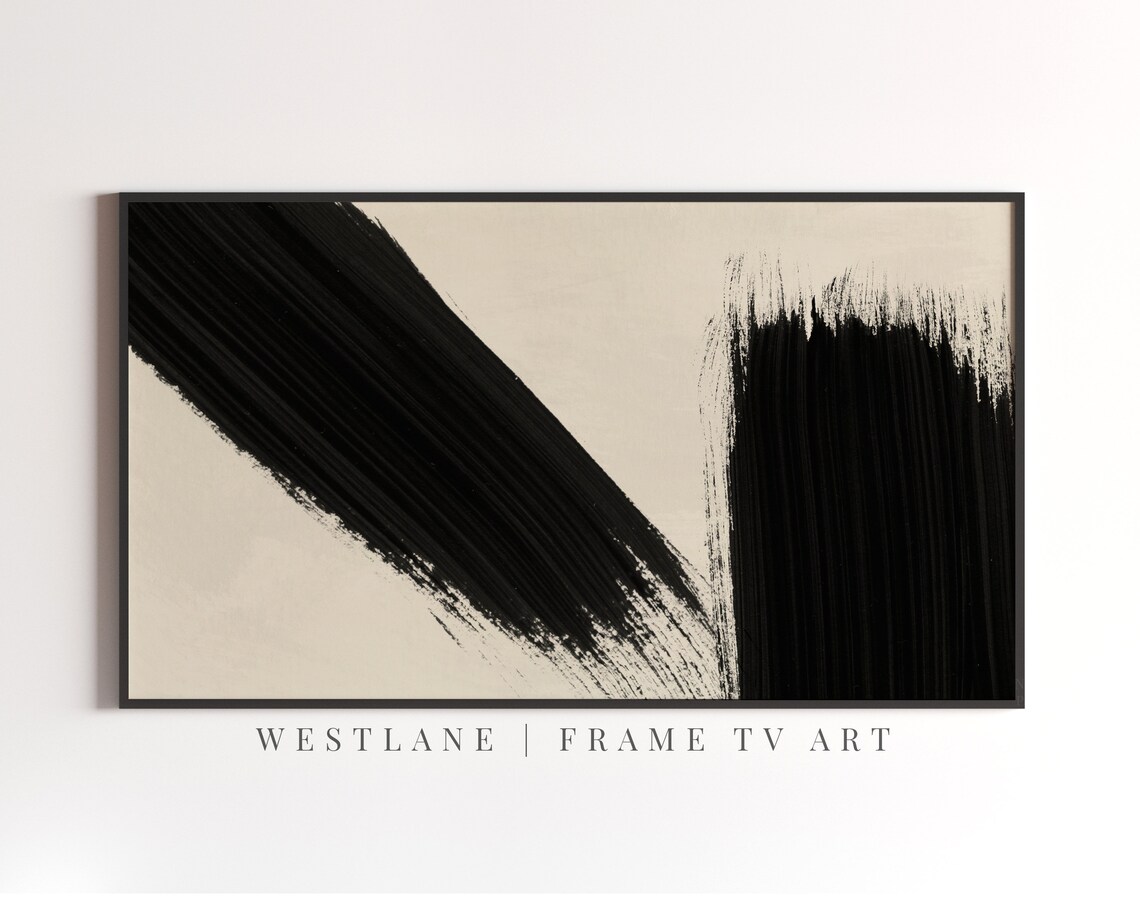 Abstract Frame TV Art, Neutral Modern Painting