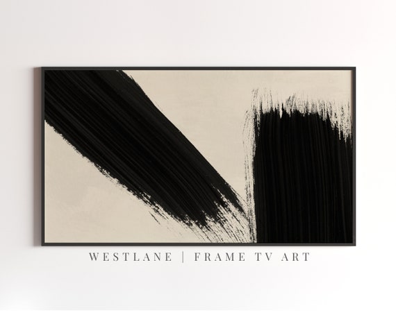 Abstract Frame TV Art, Neutral Modern Painting