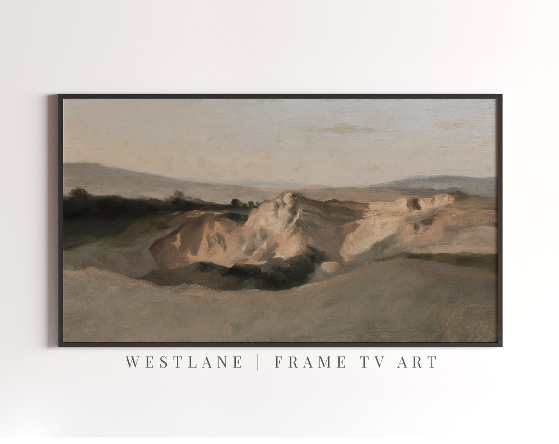 Frame Tv Art Vintage Neutral Landscape Painting Tv - Image 2