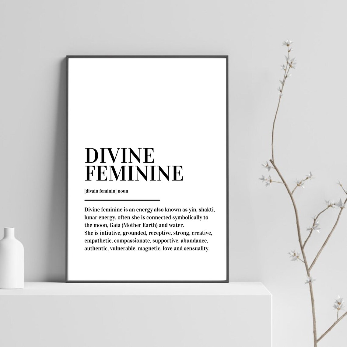 Divine Feminine Definition Art Print, Abstract Modern