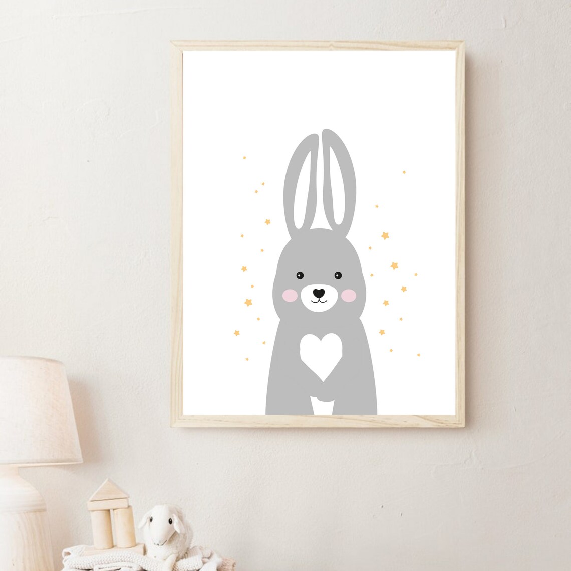 Cute Bunny Nursery Poster Woodland Animal Baby Room Wall Decor - Image 5