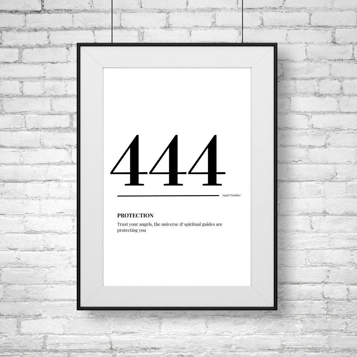 444 Angel Number Protection Meaning Minimalist Spiritual Poster - Image 2