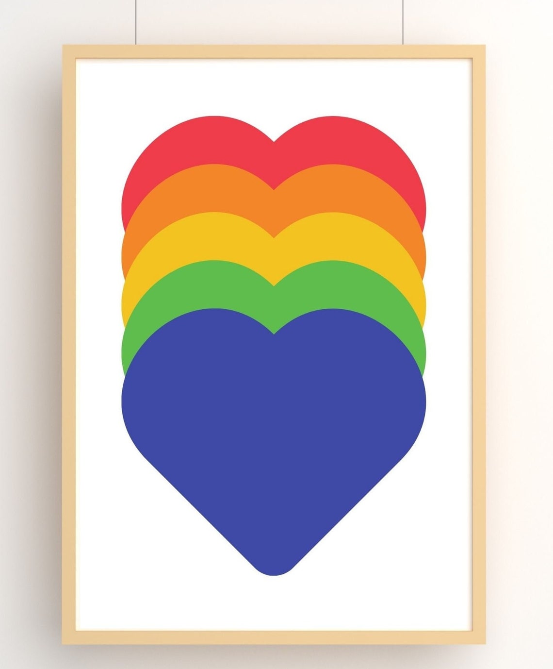 Rainbow Layered Hearts LGBTQ Pride Pop Colorful Modern Wall Art - Image 6