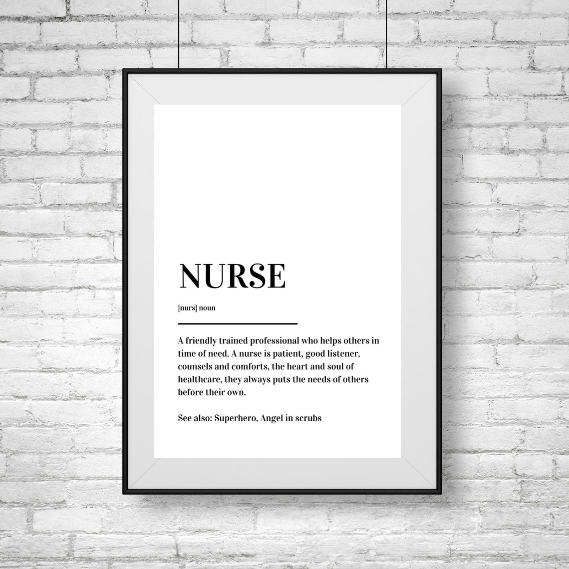 Nurse Definition Superhero Angel Scrubs Gift Appreciation Poster - Image 2